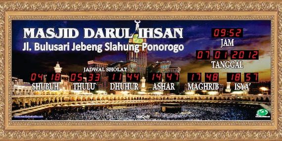 Jual jadwal sholat digital running text Mojokerto Hub 0838.3060.0218